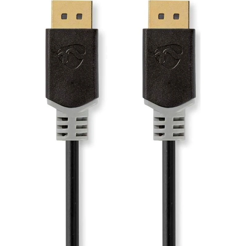 Nedis DisplayPort-kabel 2 m, 4K@60Hz, guldplateret, antracit