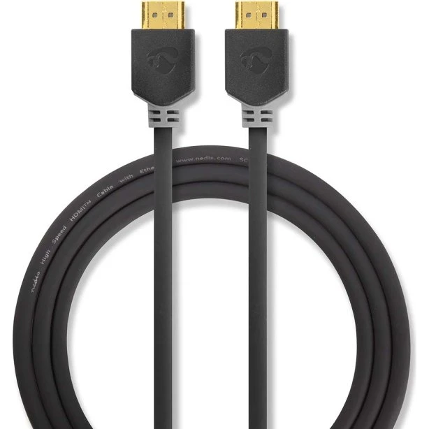 Nedis HDMI-kabel med Ethernet, 1 m, antracit