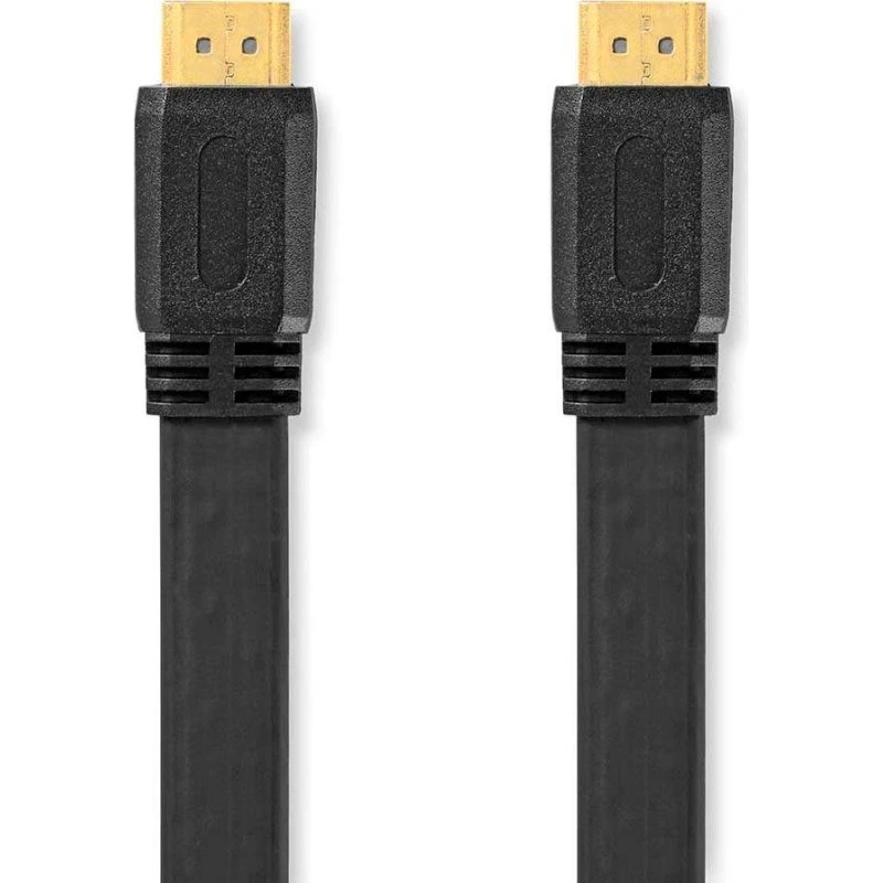 Nedis HDMI-kabel med Ethernet, 3 m, fladt, sort