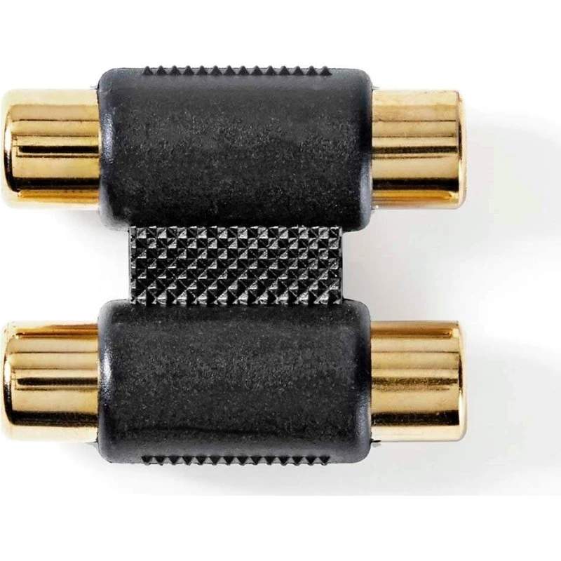 Nedis Audio Adaptor CABW24952AT, 2x RCA Hun, Guldplateret, Antracit