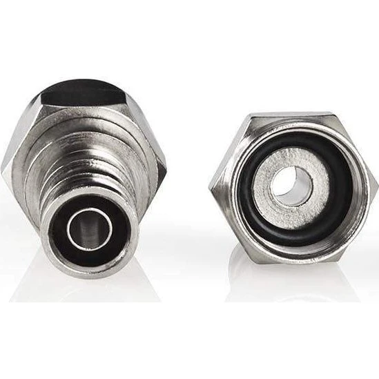 Nedis CSBW41913ME F-Connector 2-pak, nikkelplateret, sølvfinish