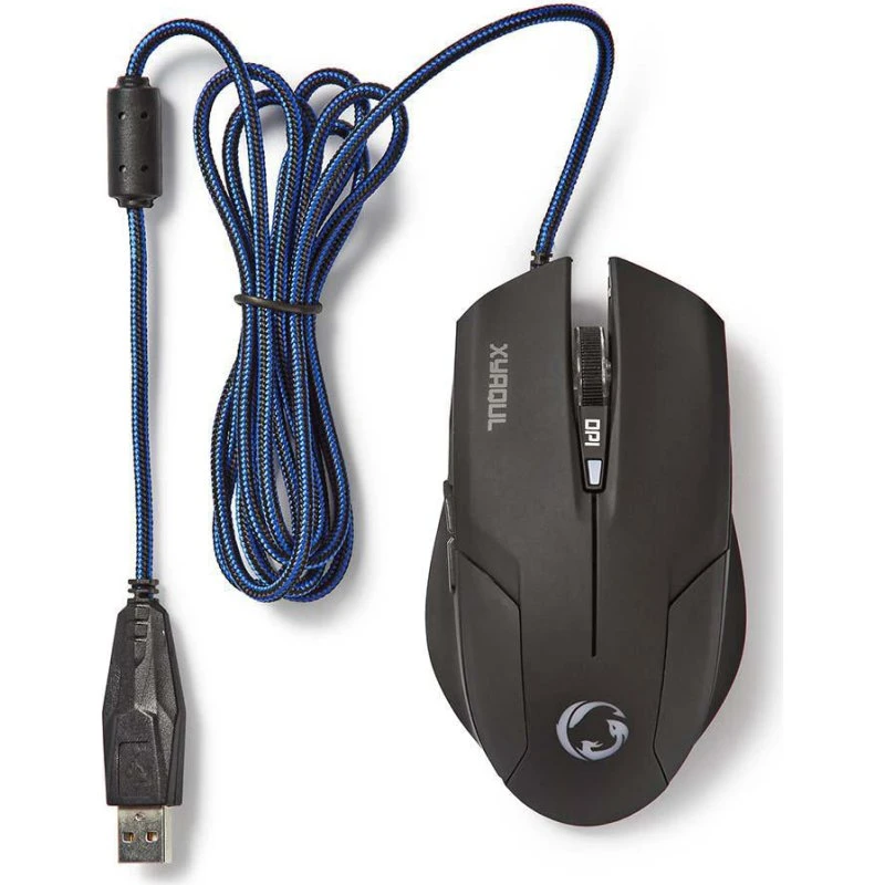 Nedis GMWD100BK Gaming Mus, Belyst, 1600 DPI, 6 Knapper, Sort