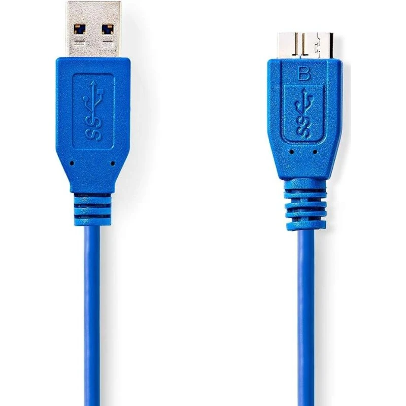 Nedis USB-A til Micro-USB-B 5 m, blå, USB 3.0, 5 Gbps