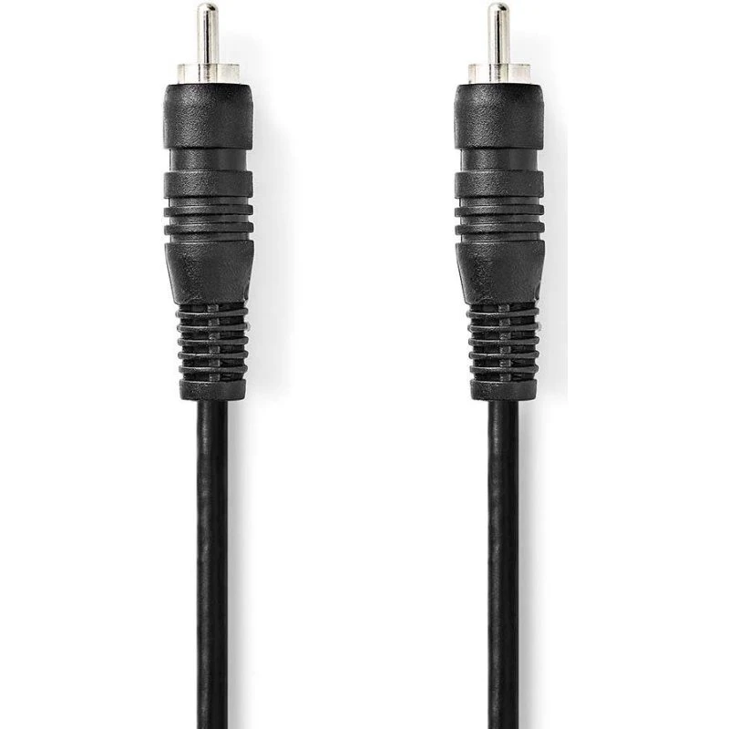 Nedis RCA Lydkabel 1,00 m Nikkelplateret, Sort