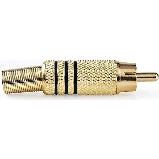 Nedis RCA-stik, han, guldbelagt, sort, 10 stk.