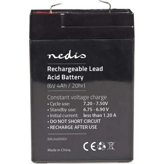 Nedis BALA40006V 6 V 4000 mAh genopladeligt blybatteri