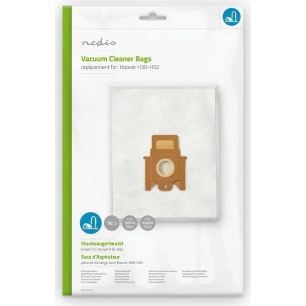Nedis DUBG120HOO10 Støvsugerpose 10pk Syntetisk Hvid