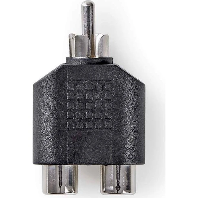 Nedis RCA Lydsplitter 2x RCA Hun til RCA Han, Nikkelplateret, Sort