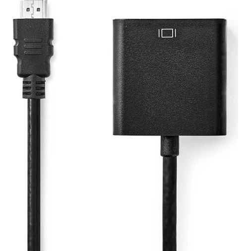 Nedis HDMI til VGA Adapter, Nikkelplateret, Sort