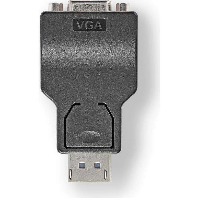 Nedis DisplayPort til VGA Adapter, 1080p, Nikkelplateret, Sort