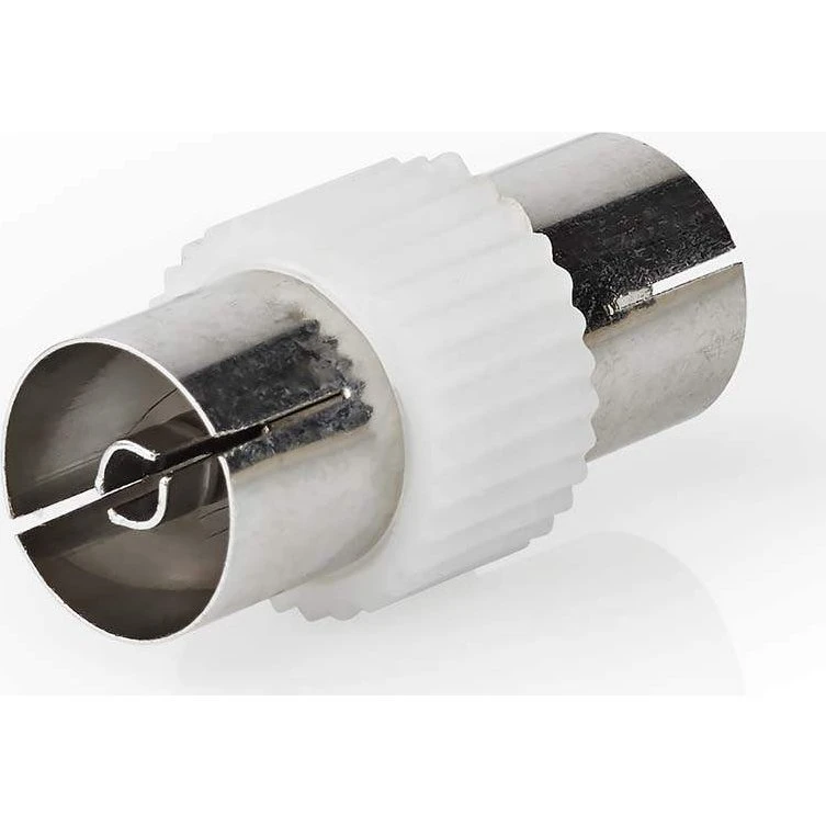Nedis aerial coupler, IEC hun til IEC hun, nikkelplateret, hvid, 1 stk.