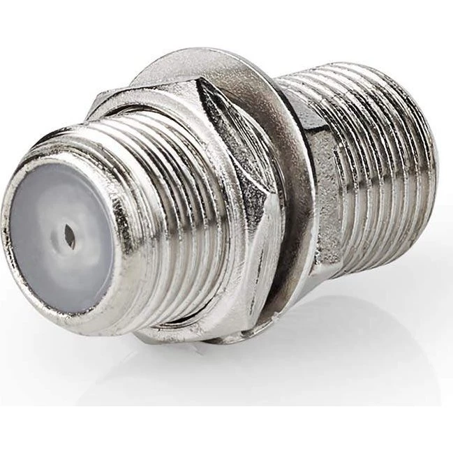 Nedis Satellit & Antenne Adapter F-Hun til F-Hun, Nikkelplateret, 75 Ohm, Sølv