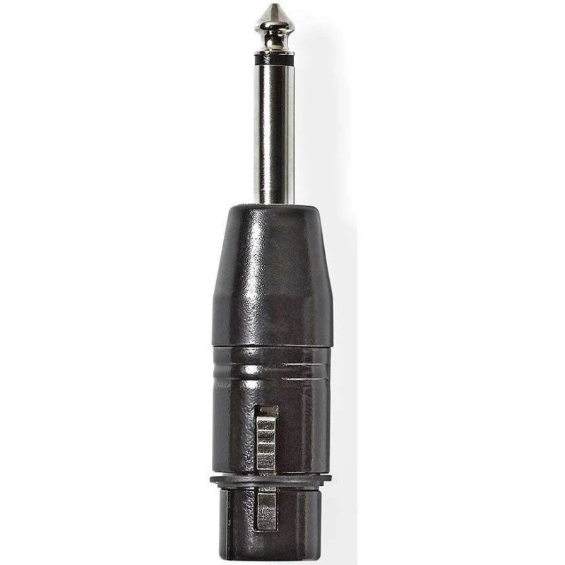 Nedis XLR 3-Pin Hun til 6.35 mm Han, Nikkelplateret, Sort
