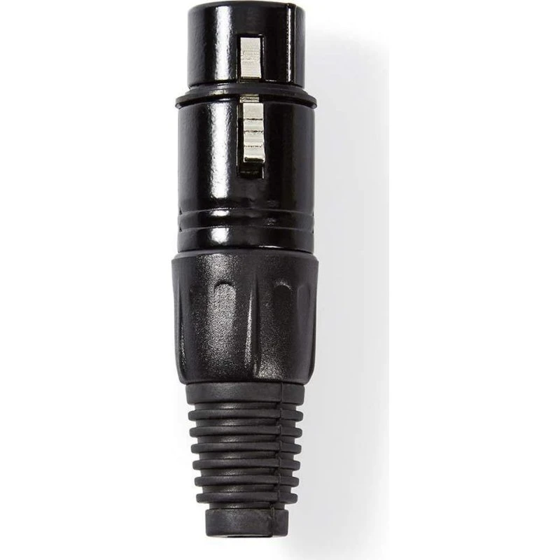 Nedis XLR3-hun, nikkelplateret, 5,0 mm, sort