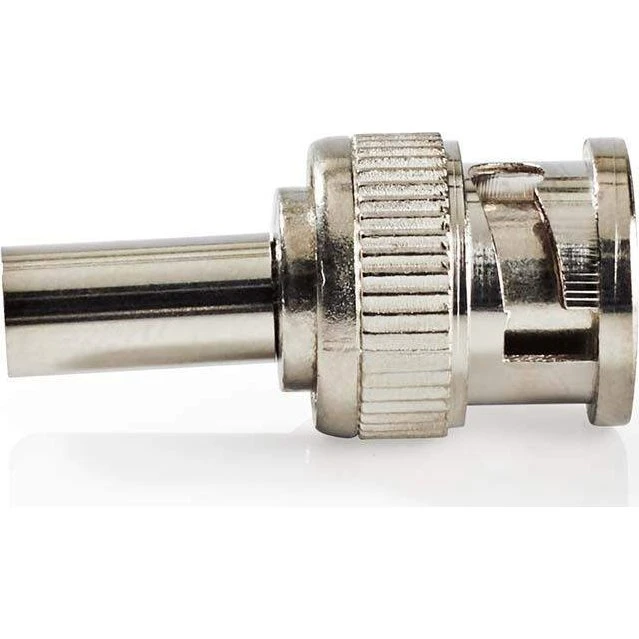 Nedis CVVC01905ME Lige BNC-stik, Nikkelplateret, 50 Ohm, Krymp