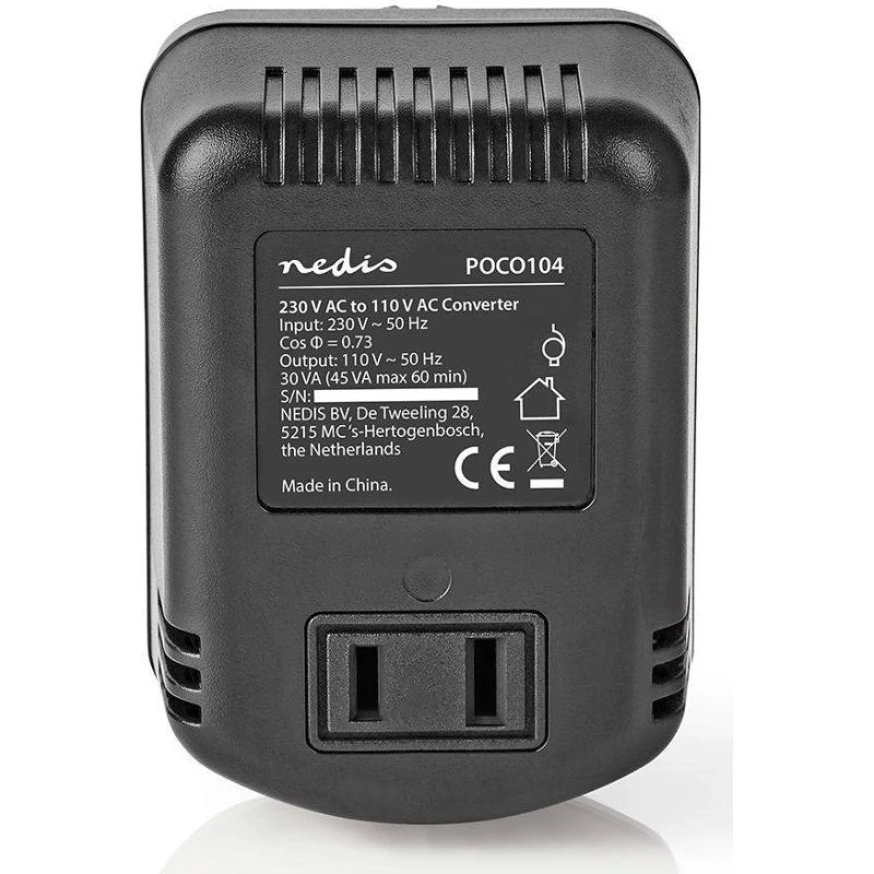 Nedis Power Converter 45 W | 230V til 110V | EU-stik | Sort