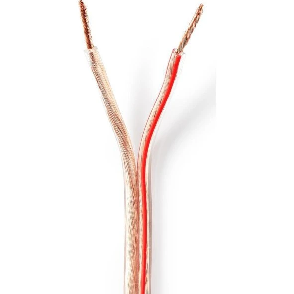 Nedis Bulk Højttalerkabel 100 m, 2x2,5 mm², OFC, gennemsigtig