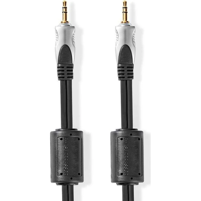 Nedis Audio Kabel 5 m, 3.5 mm Han-til-Han, Guldplateret, Antracit