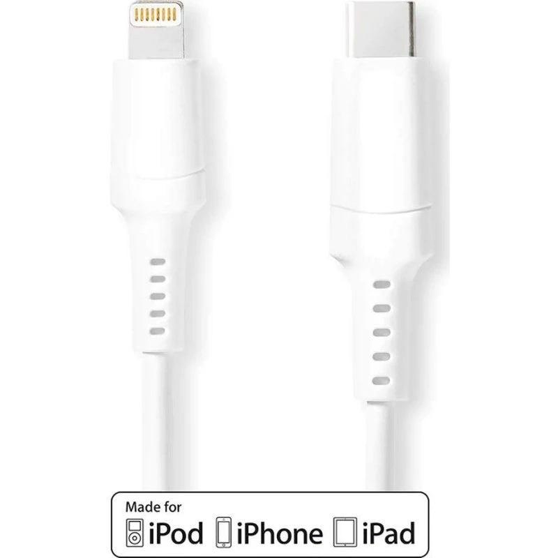 Nedis Lightning-kabel 2 m USB-C, hvid