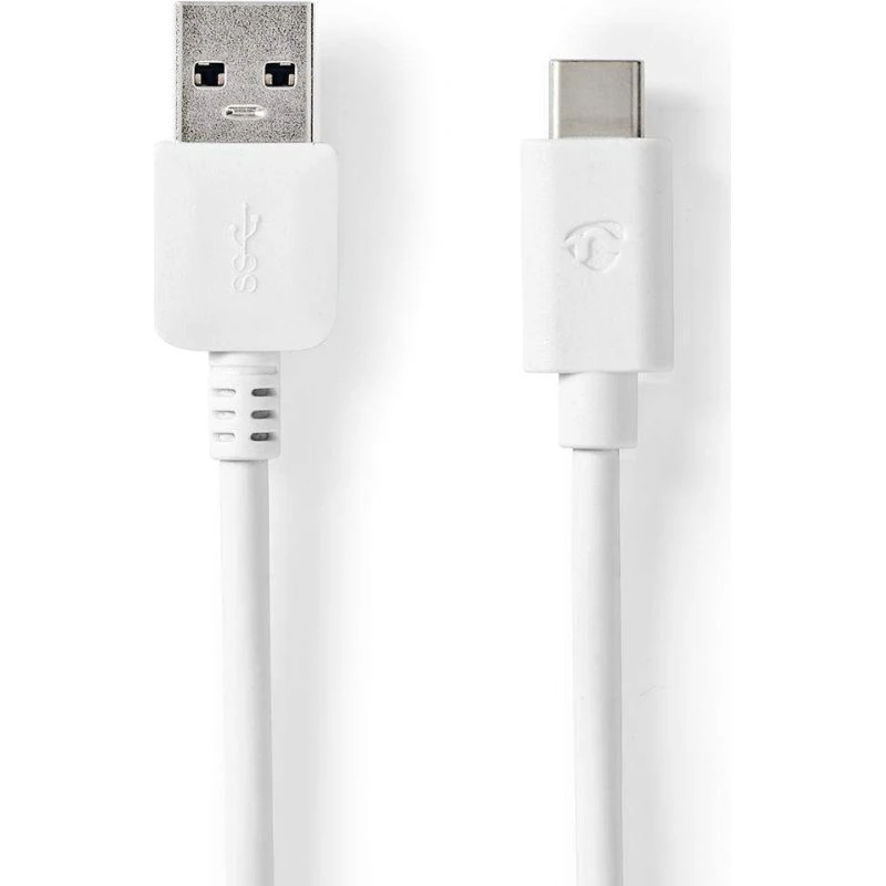 Nedis USB-C til USB-A 2 m, 60 W, hvid