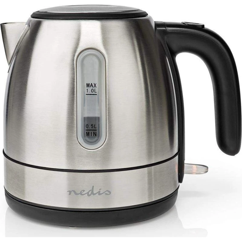 Nedis Elkedel 1 l, Rustfrit Stål, Drejelig 360°, Skjult Varmeelement
