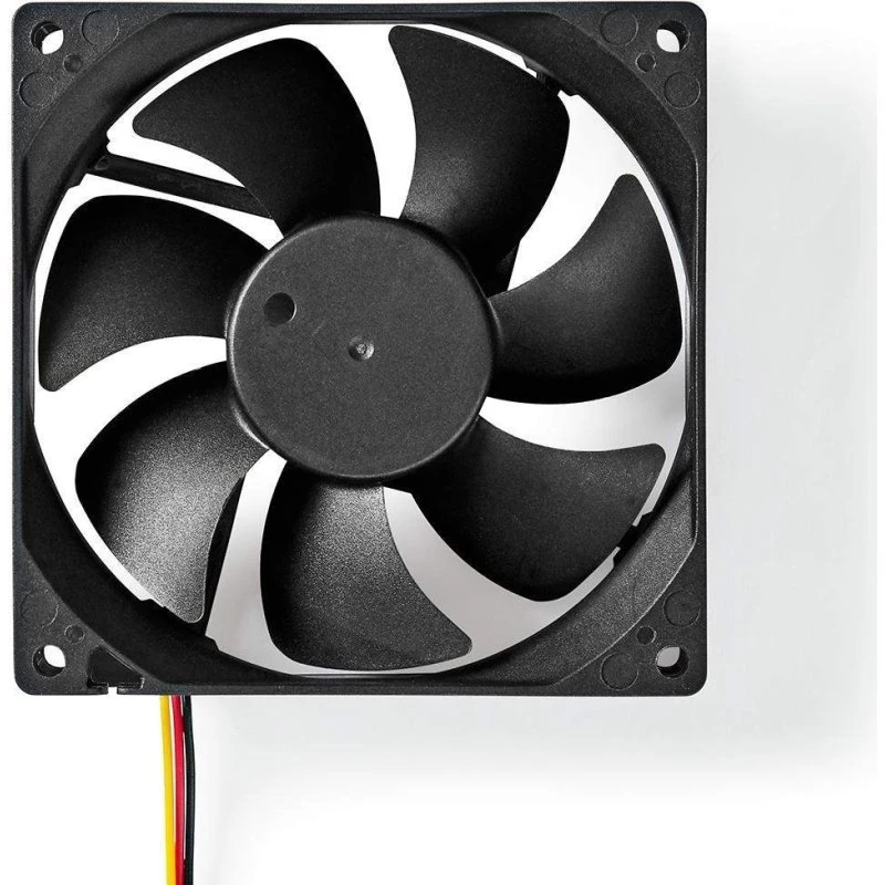 Nedis DC-ventilator 92 mm, 3-Pin, Sort, 26.7 dBA