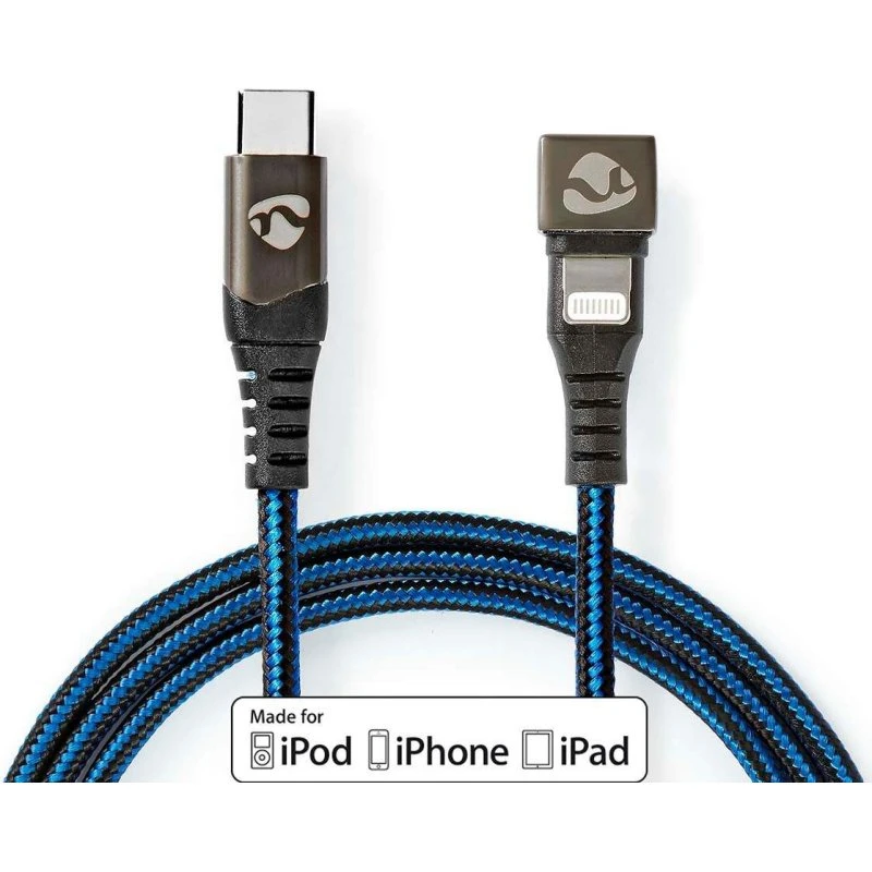 Nedis Gaming Zyoquo Lightning-kabel 1m Sort/Blå