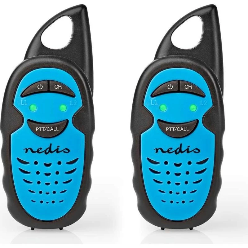 Nedis Walkie-talkie Set 2 Håndsæt | 3 km Rækkevidde | Blå/Sort