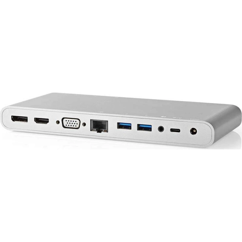 Nedis CCTB64991AL02 USB-C Dockingstation | USB 3.2 Gen 1 | HDMI/VGA/DP | 1GbE