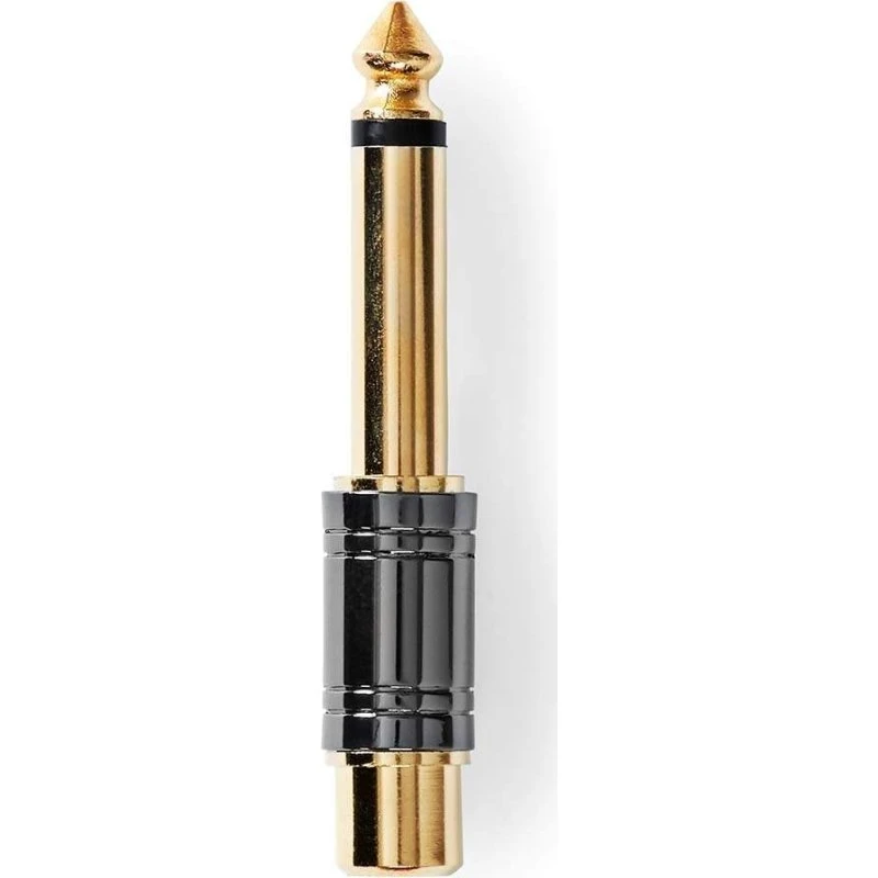 Nedis Audio Adaptor 6,35 mm Han til RCA Hun, Guldplateret, Metal