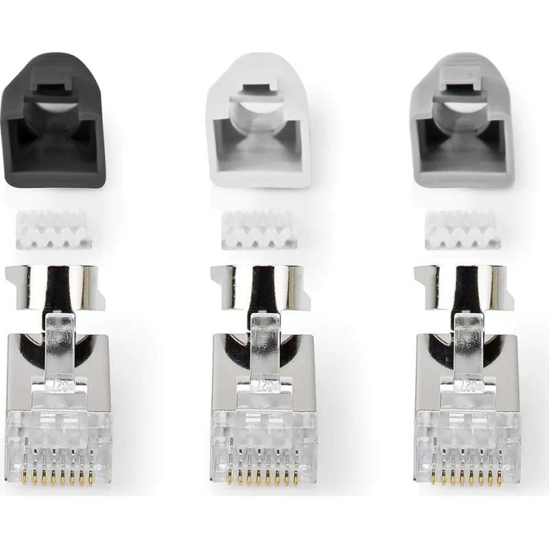 Nedis RJ45-stik CAT7 FTP, grå, 10 stk.