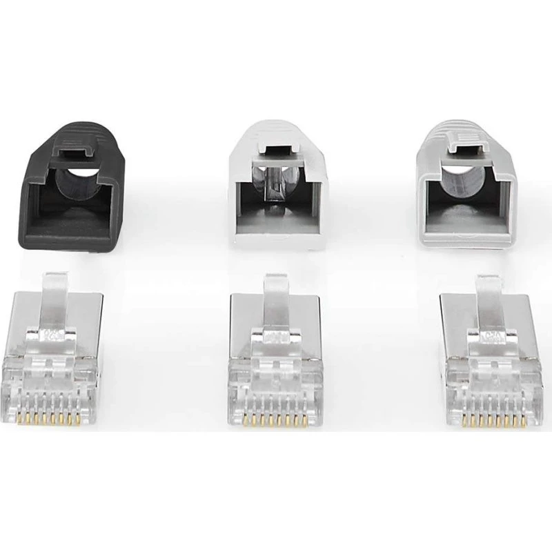 Nedis RJ45-stik CAT6a FTP lige guldplateret grå