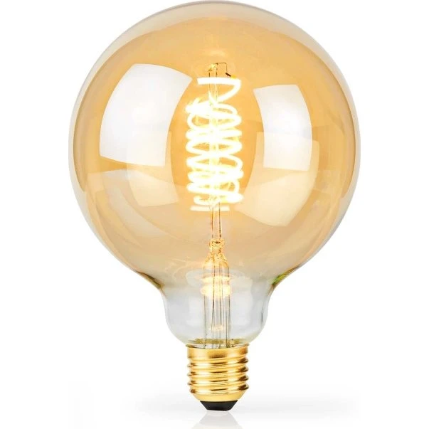 Nedis LED glødepære E27 G125 3,8 W 2100 K dæmpbar ekstra varm hvid