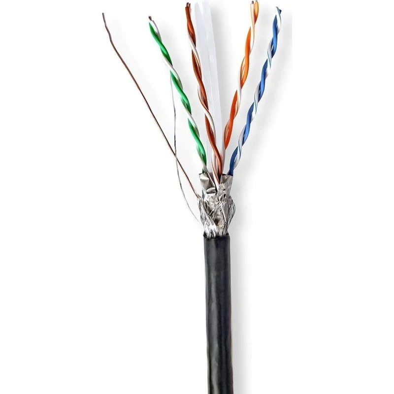 Nedis CCBG8594BK305S CAT6 S/FTP Netværkskabel, 305 m, Sort, Udendørs