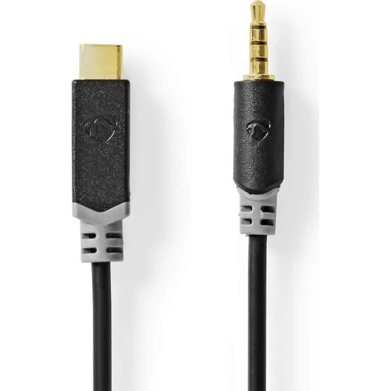 Nedis USB-C til 3,5 mm lydkabel, 1 m, sort, guldbelagt