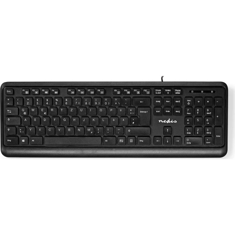 Nedis Wired Keyboard QWERTZ Tysk Sort USB-A