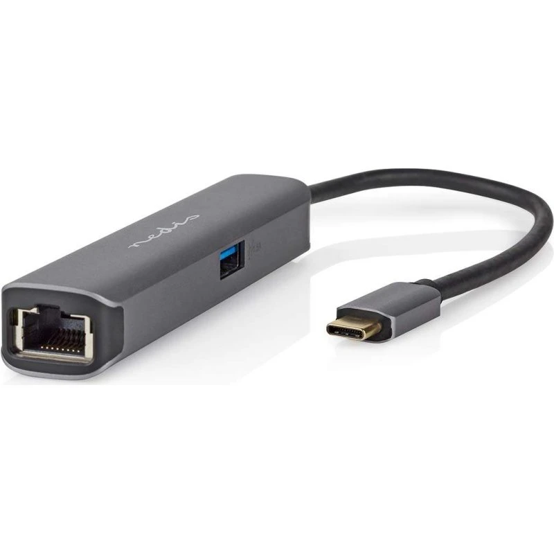 Nedis USB-C 4-i-1 Dock | USB 3.2 Gen 1 | HDMI, Ethernet, USB-A & C | 5 Gbps | Guldplateret