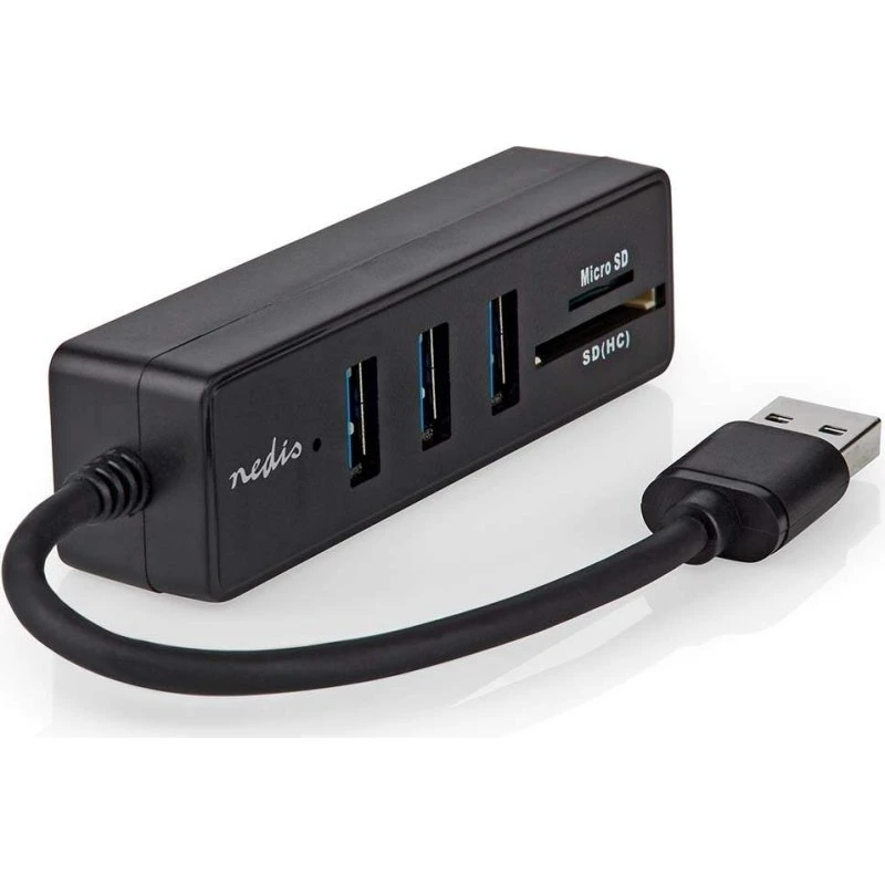 Nedis CCGB61250BK01 USB-hub 3x USB-A + SD-kortlæser