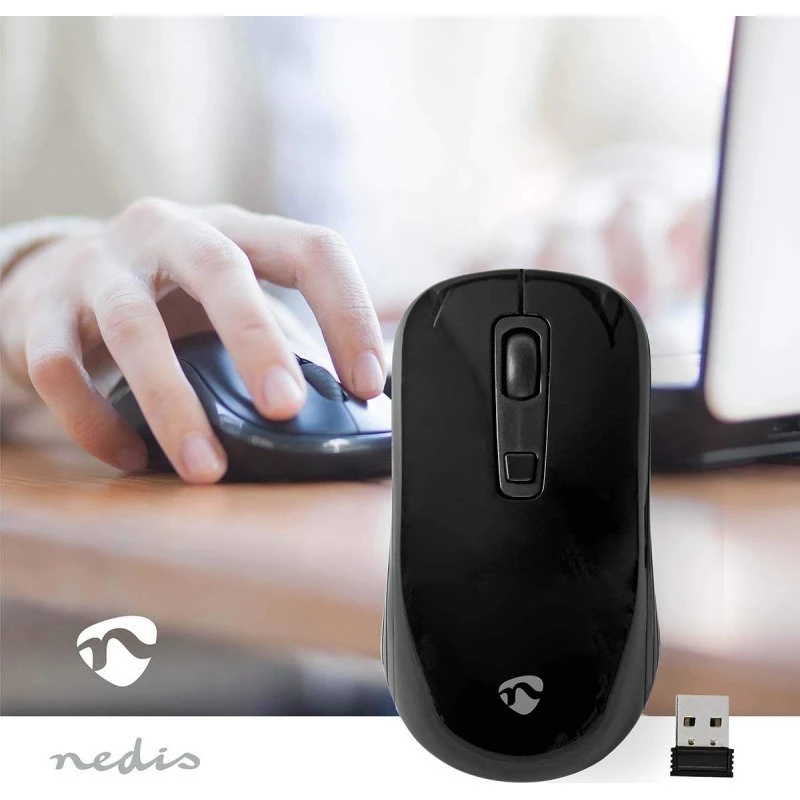 Nedis Trådløs Mus 1600 dpi, 4 knapper, justerbar DPI