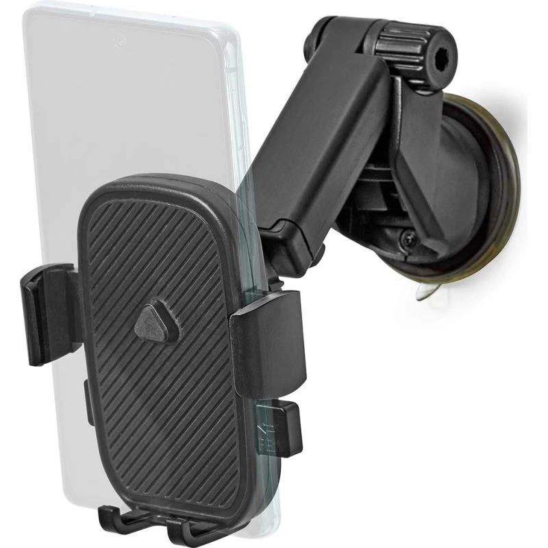 Nedis SCMT110BK Smartphone Holder til Bil, Universal, 360° Rotation, Sugekop