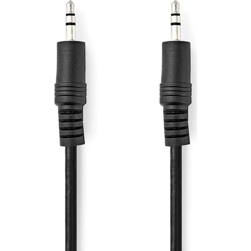 Nedis CAGL22000BK50 5 m lydkabel, 3,5 mm stereo, nikkelpladeret, sort