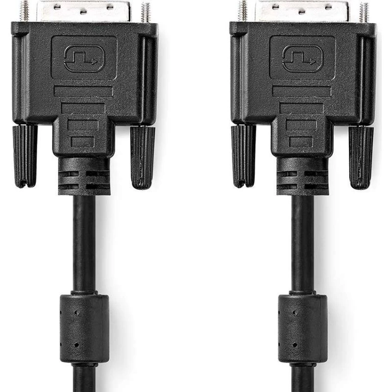 Nedis DVI-D Dual Link 2,0 m nikkelplateret kabel, sort