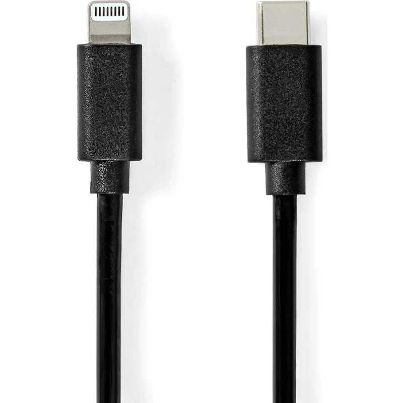 Nedis CCGL39650BK10 Lightning-kabel, USB-C til Apple Lightning, 1 m, sort