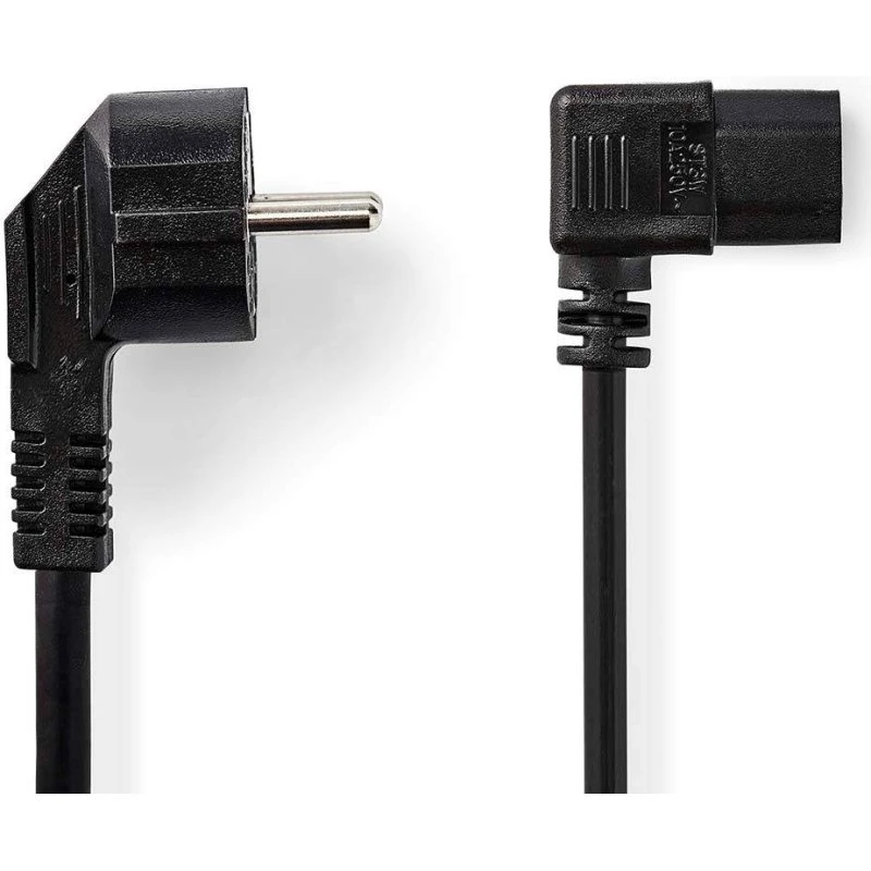 Nedis CEGL10020BK20 2m vinklet strømkabel, sort