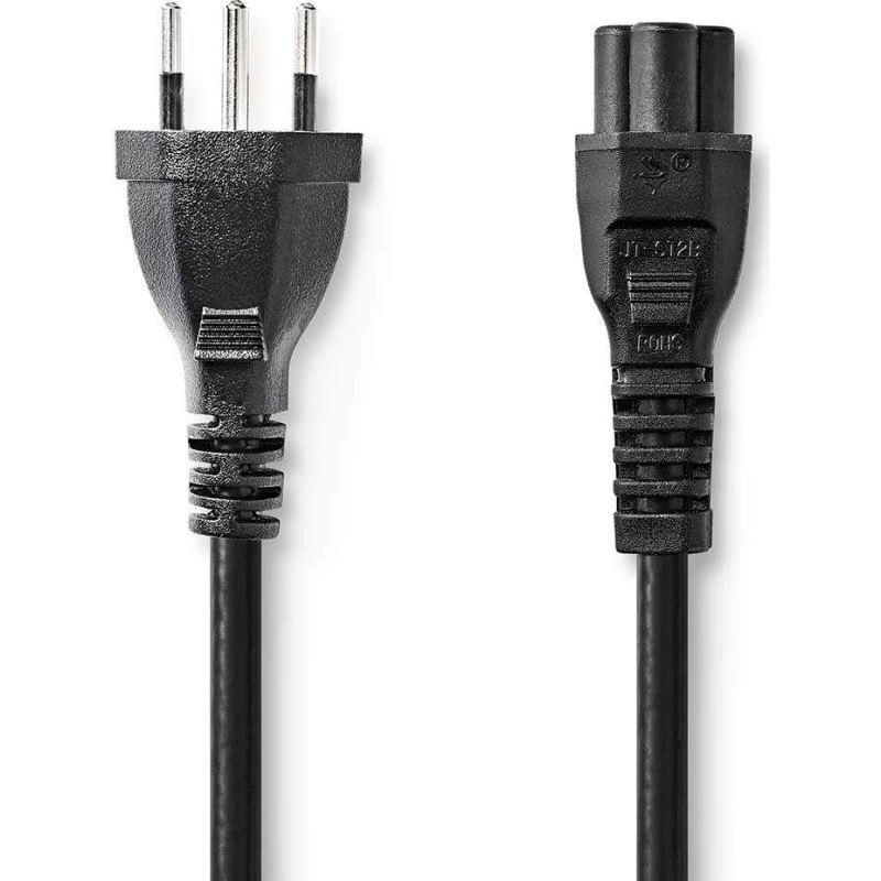 Nedis Power Cable CH Type 12 | IEC-320-C5 | 2,00 m | Nikkelpladeret