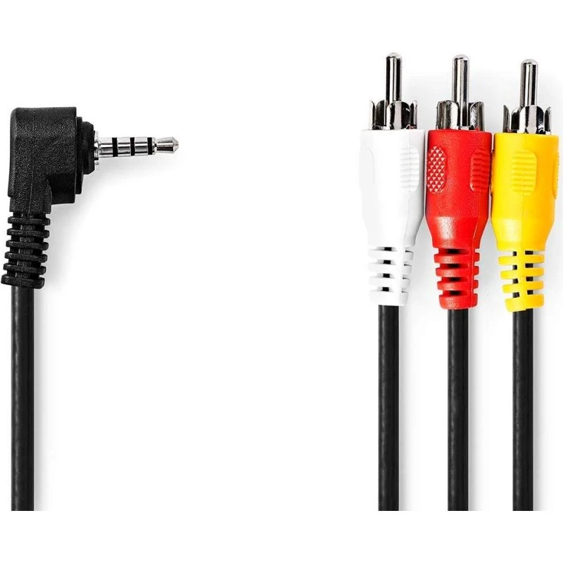 Nedis CVGL22400BK10 3.5 mm til 3 x RCA AV-kabel, 1 m, sort