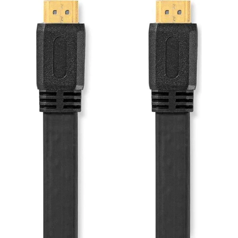 Nedis High Speed HDMI-kabel med Ethernet 2 m, 4K@30Hz, 10,2 Gbps, fladt, sort