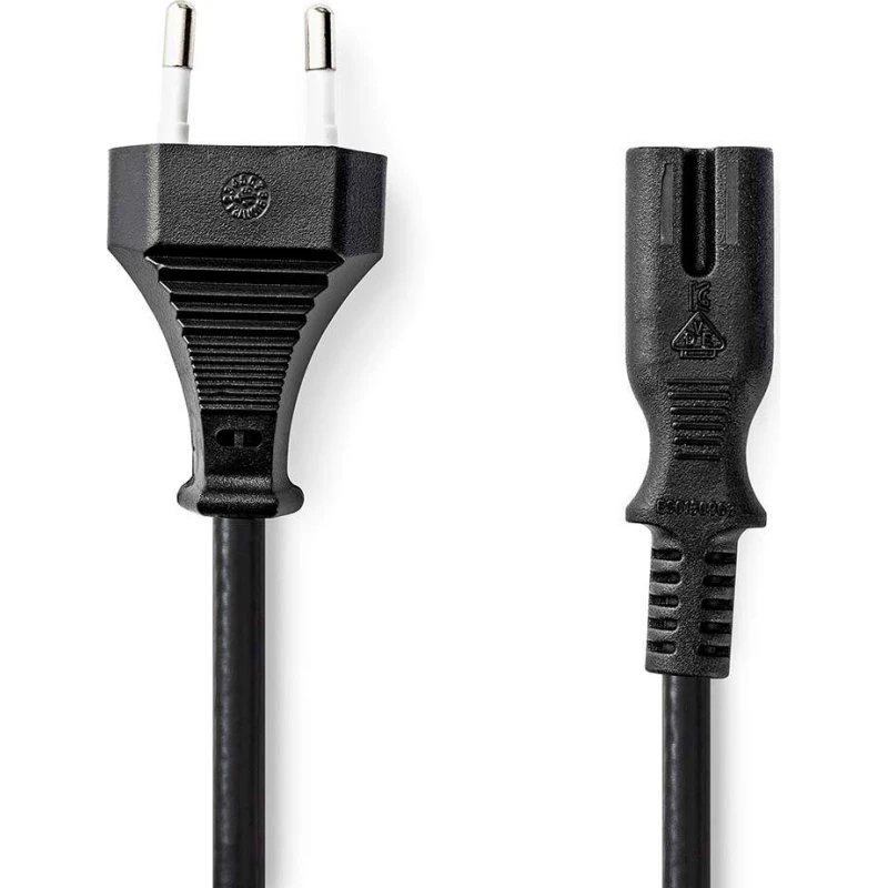 Nedis CEGL11040BK50 5 m flad strømkabel, sort