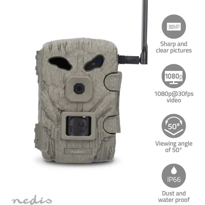Nedis Vildtkamera 4G 1080p 30MP No-Glow IR Sort