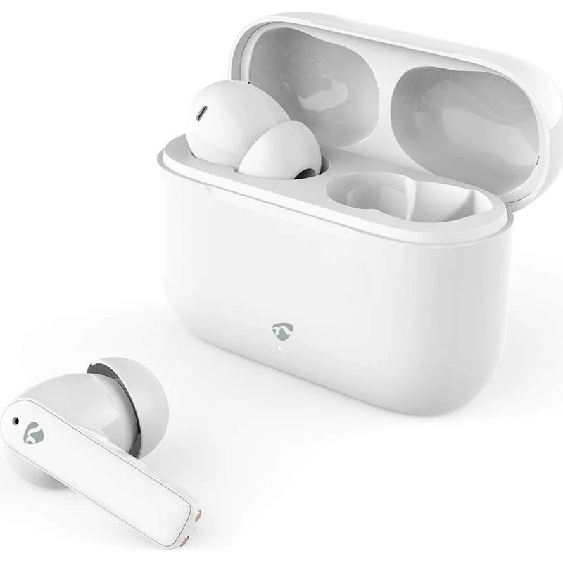 Nedis Fully Wireless Earbuds med ENC, 24 timer batteri, Hvid